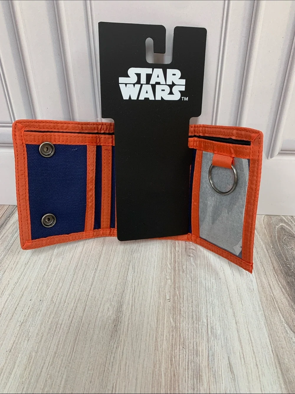 Star Wars Wallet - Navy with Orange Trim and Multicolor Stripe Accents